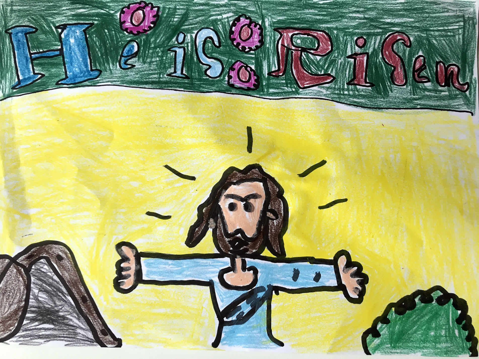 Bishop Brendan was delighted to receive this beautiful Easter drawing from Carmel (age 8 ).