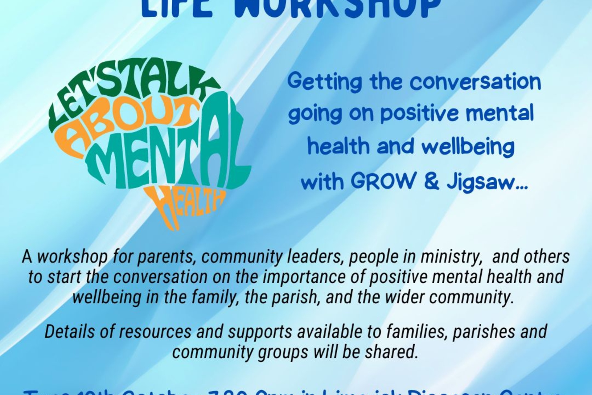 'Living a happy and contented life' workshop